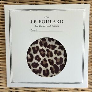 Sezane Le Foulard Leopard Print Scarf